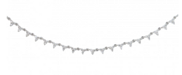White Gold Pear and Princess Cut Alternating Diamond Necklaces, .62CTW